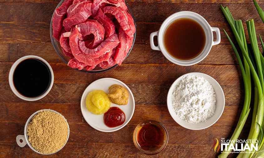 ingredients to make mongolian beef in the slow cooker