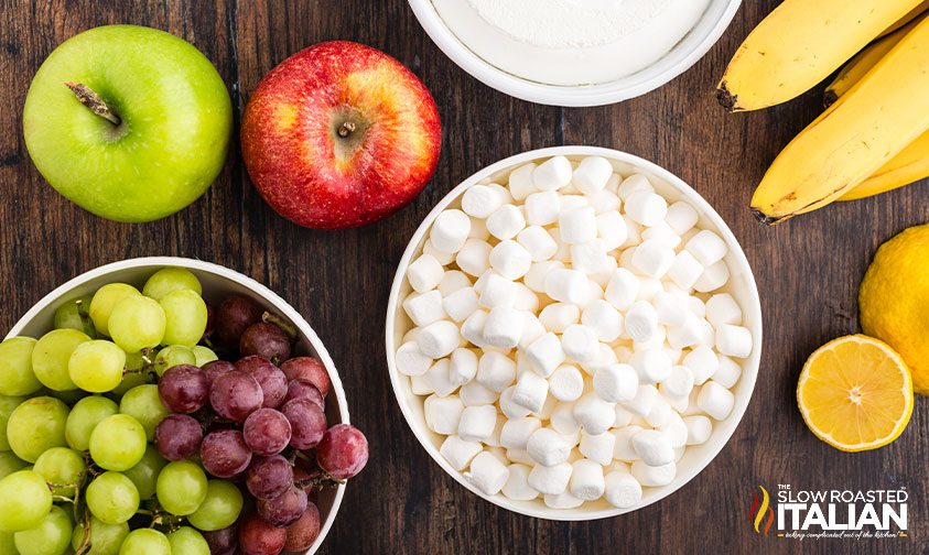 ingredients for fluffy apple salad