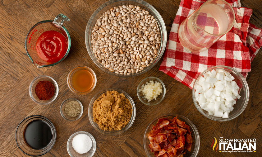 ingredients for crockpot baked beans