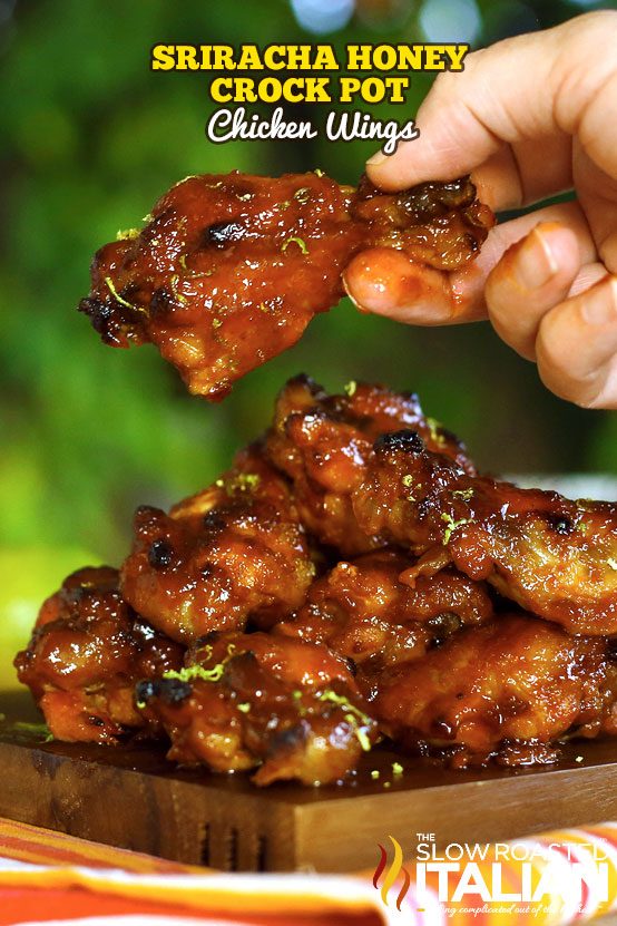 titled: sriracha honey crock pot chicken wings