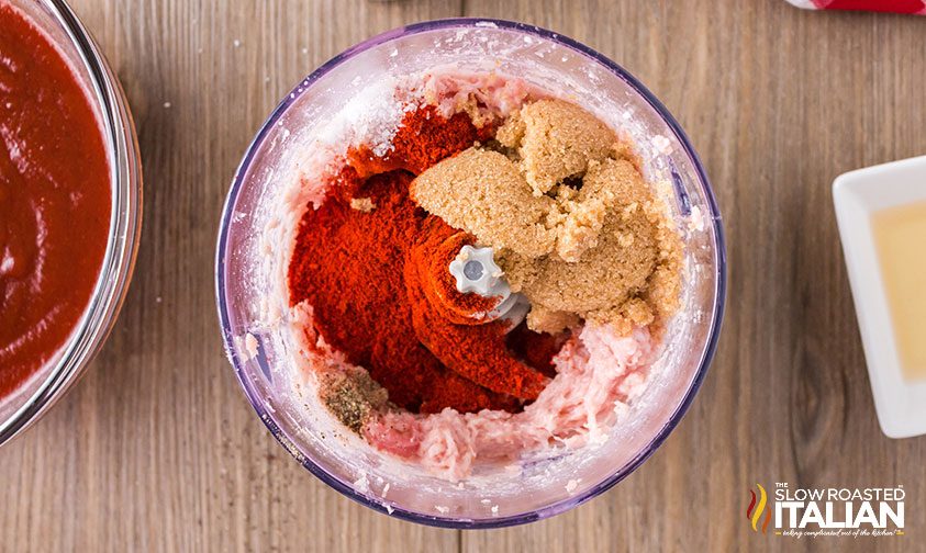 blending paste ingredients for grilled bourbon chicken