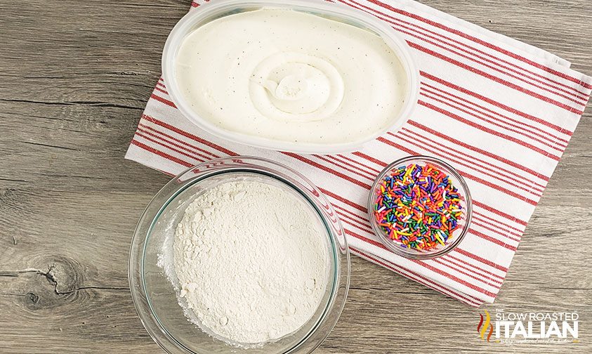 ingredients to make ice cream bread