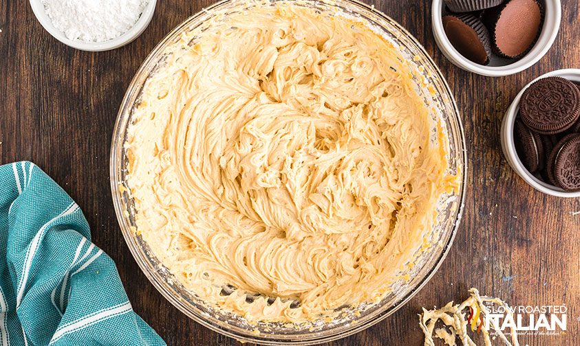 whipped peanut butter and cream cheese mixture