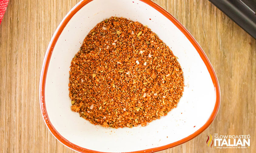 bowl of rub for pork chops