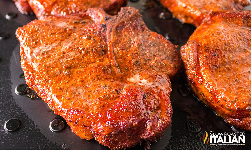 juicy pork chops on smoker