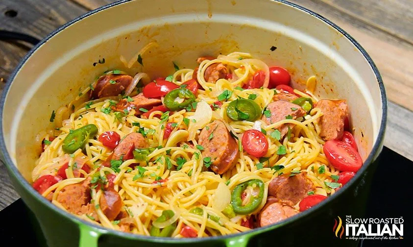 pot of Mexican spaghetti