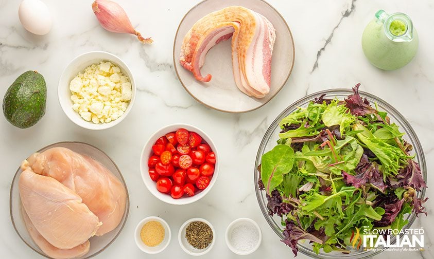 ingredients to make green goddess salad