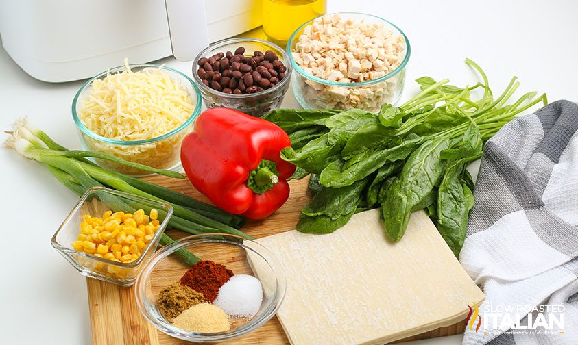 ingredients for southwestern egg rolls