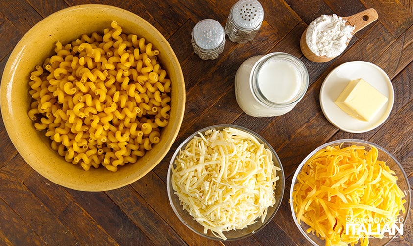 ingredients for homemade mac and cheese