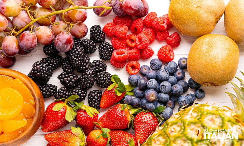 fresh fruit and berries for fruit salad