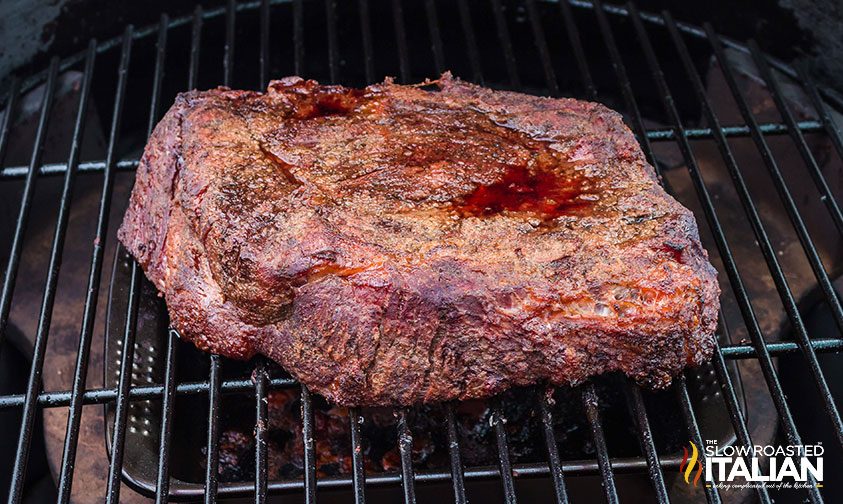 smoking chuck roast on a pellet grill