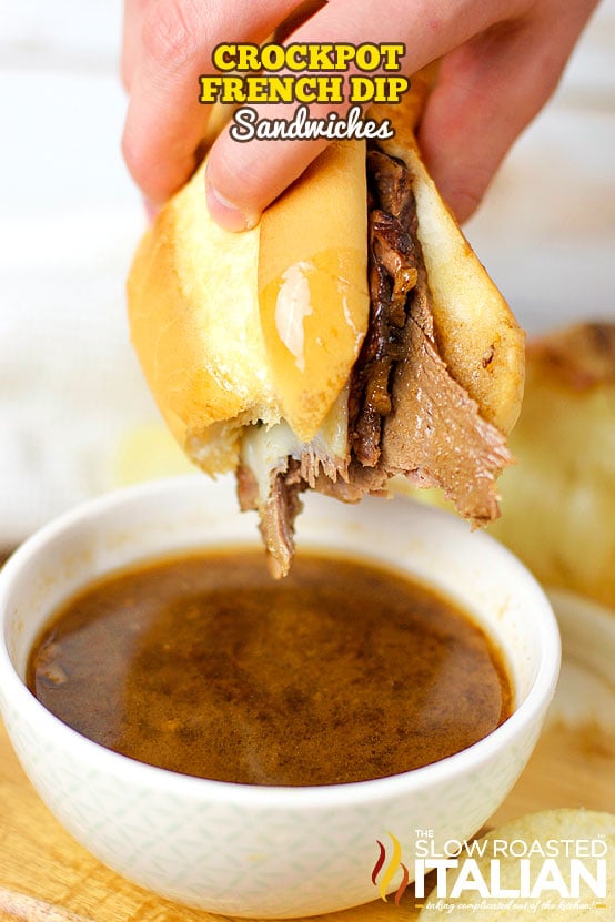 titled: Crockpot French Dip Sandwiches