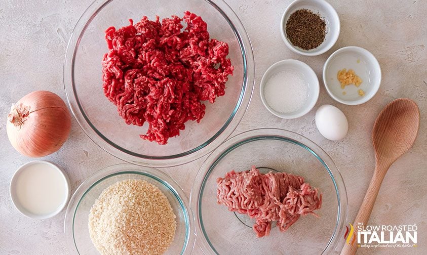 ingredients to make meatballs