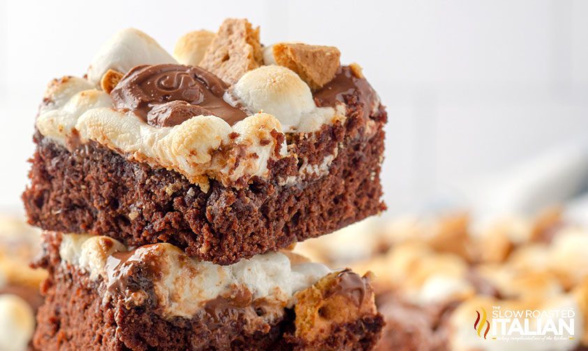 stacked s'mores brownies