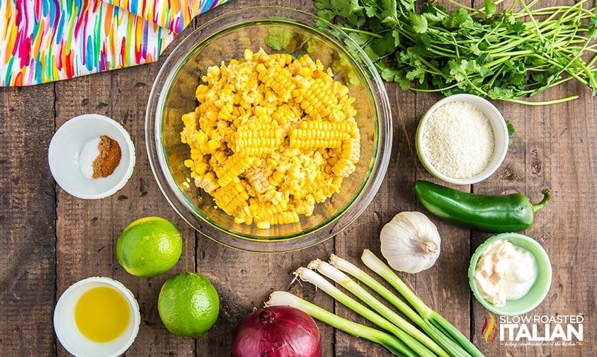 ingredients to make street corn salad