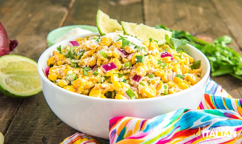 bowl of Mexican street corn salad