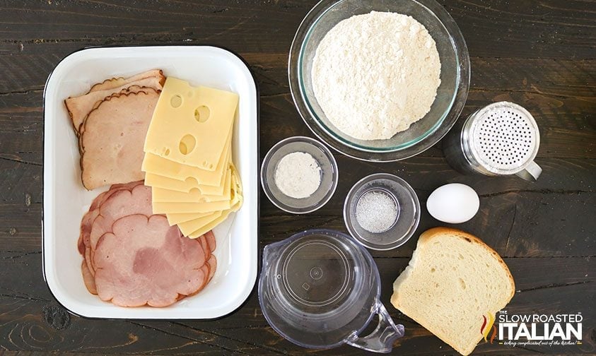 ingredients to make copycat Disney monte cristo sandwiches