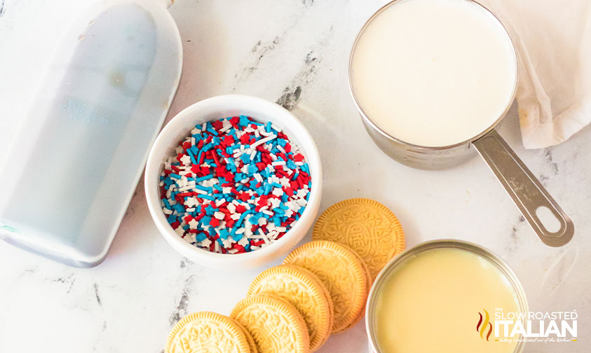 ingredients to make red white and blue ice cream