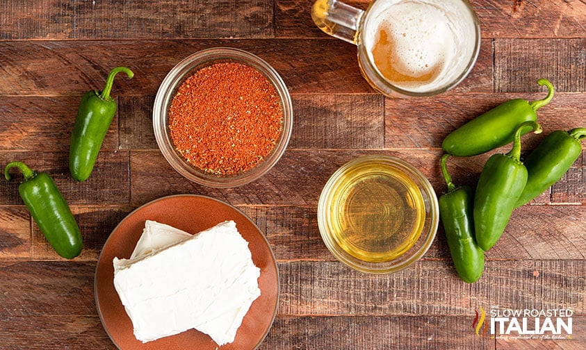 ingredients to make spicy smoked cream cheese