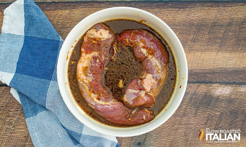 soaking pork tenderloin in Jack Daniels marinade