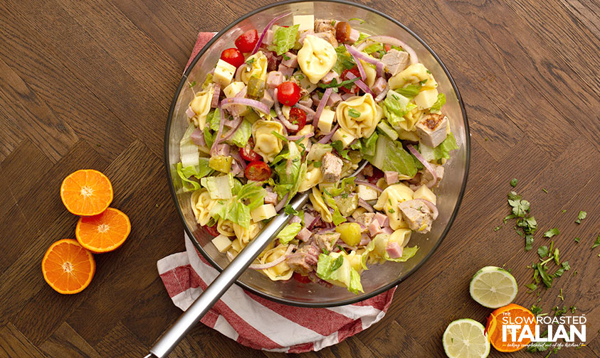 pasta salad with cuban sandwich ingredients