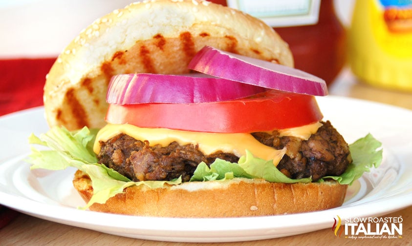 50/50 Beef Bacon Burger - The Slow Roasted Italian