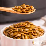 spoon of air fryer pumpkin seeds