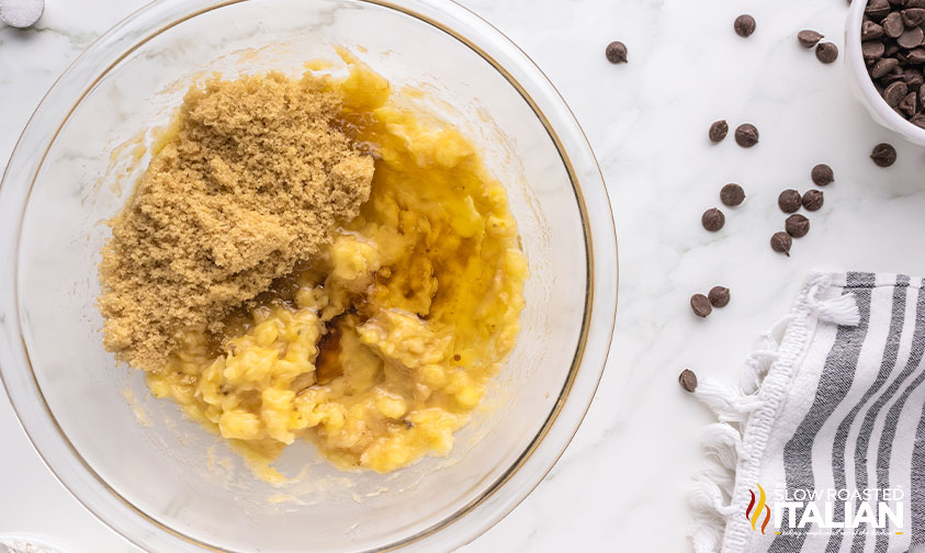 mashed bananas and brown sugar