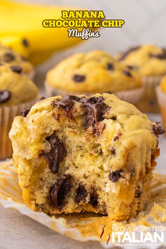 titled: Banana Chocolate Chip Muffins