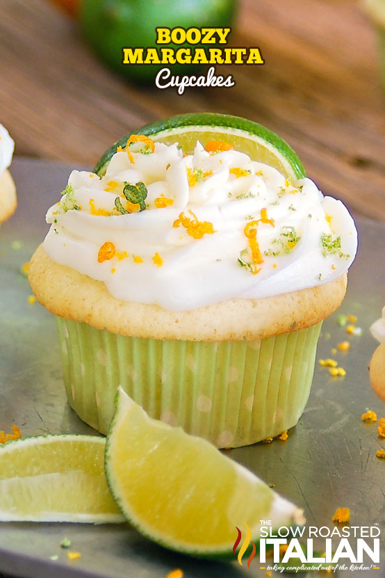 titled: boozy margarita cupcakes