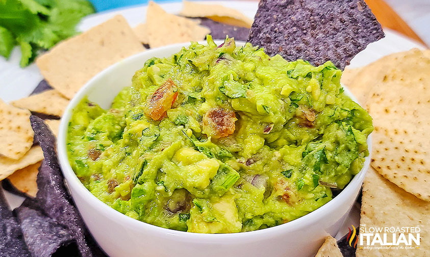 finished bowl of chunky avocado