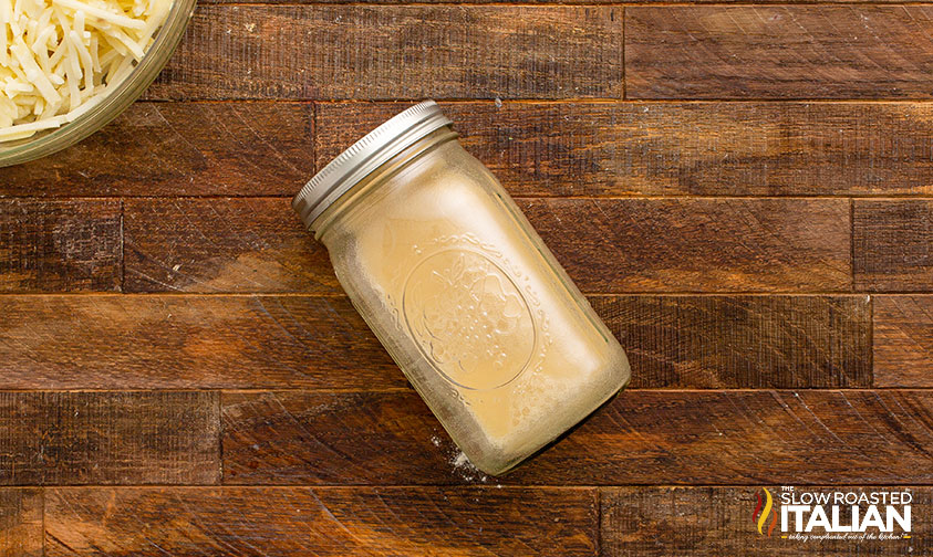 flour mixture in mason jar