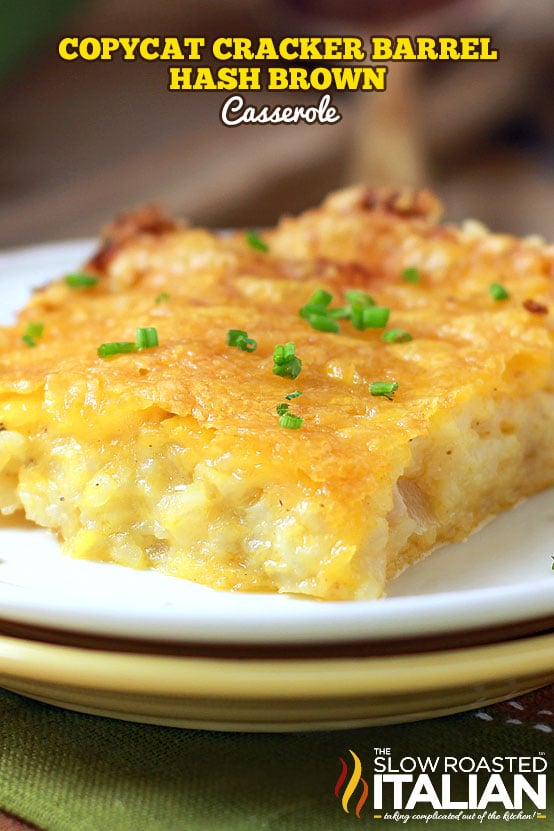 titled: Cracker Barrel Hashbrown Casserole Copycat Recipe