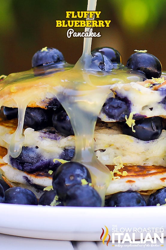 titled: Fluffy Blueberry Pancakes