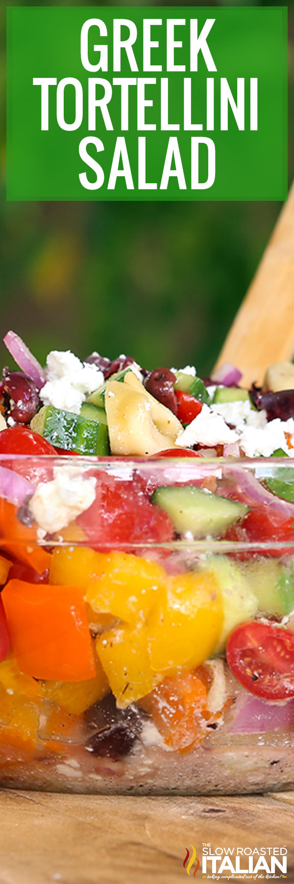 titled image (and shown): Greek tortellini salad