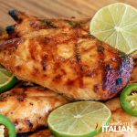 closeup of margarita grilled chicken