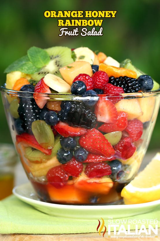 Orange Honey Rainbow Fruit Salad + Video