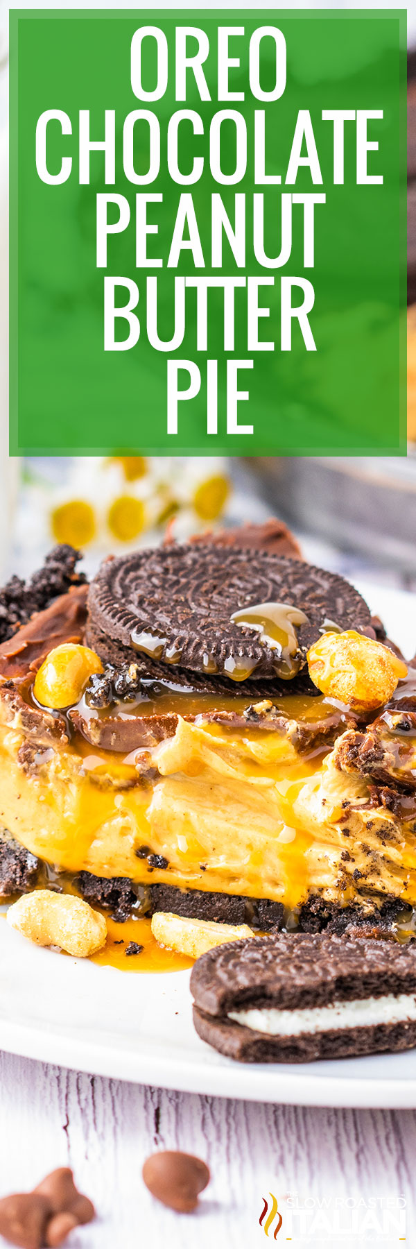 Oreo Chocolate Peanut Butter Pie - pin