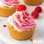 raspberry cupcakes with swirl icing
