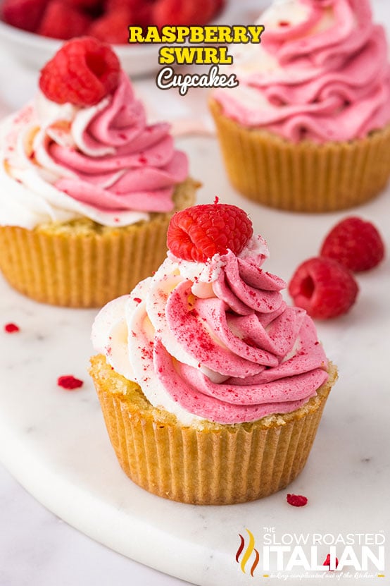 titled Raspberry Swirl Cupcakes