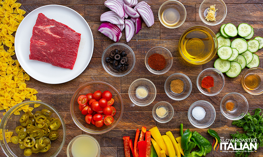 steak fajita pasta salad ingredients