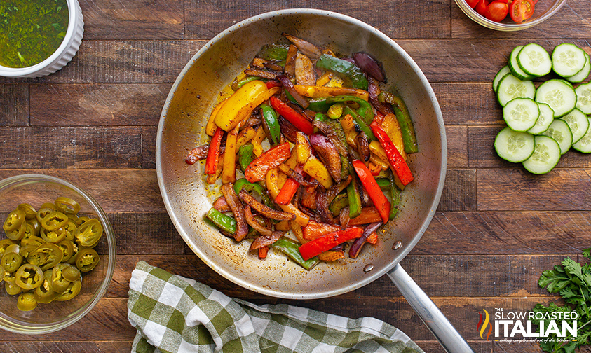 cooking veggies in skillet