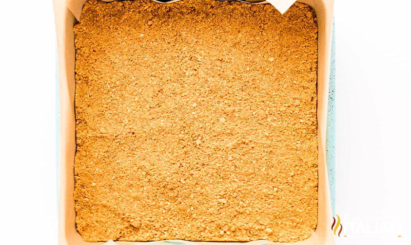 graham cracker crust in baking pan