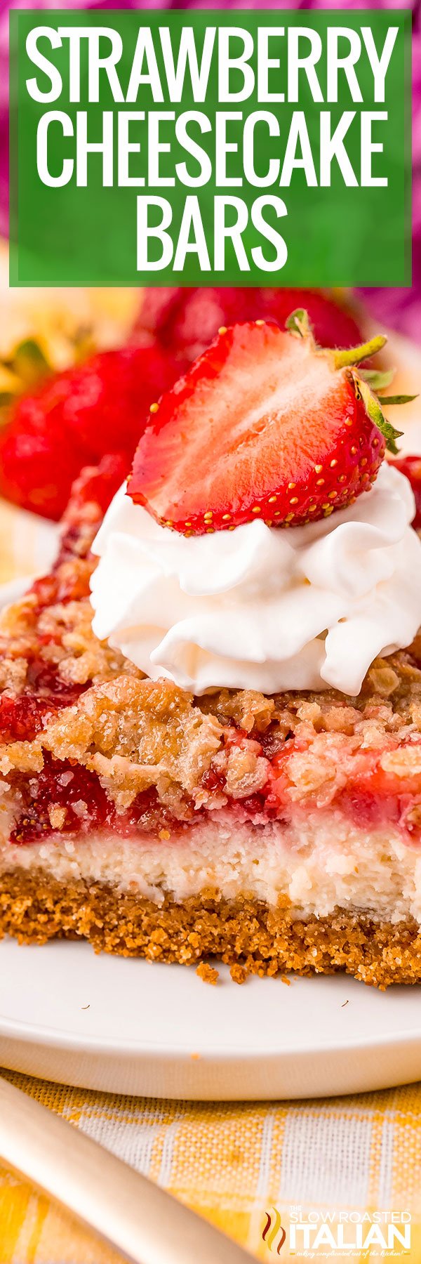 Strawberry Cheesecake Bars - pin