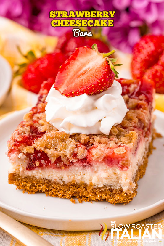 titled: Strawberry Cheesecake Bars