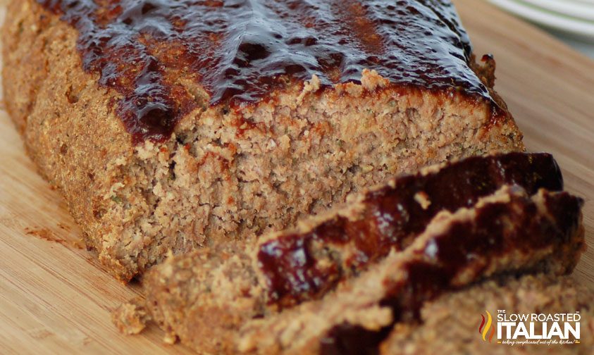 meatloaf topped with balsamic brown sugar glaze