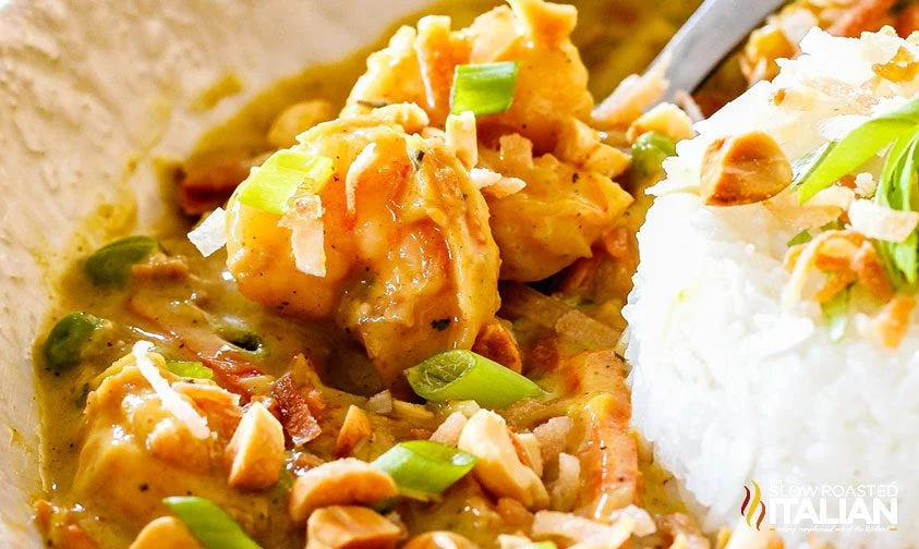 close up: bowl of bang bang shrimp with rice