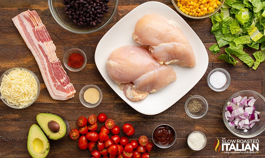 ingredients to make bbq chicken salad with ranch