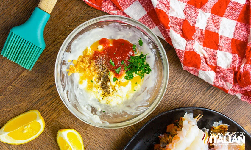 butter sauce ingredients in bowl