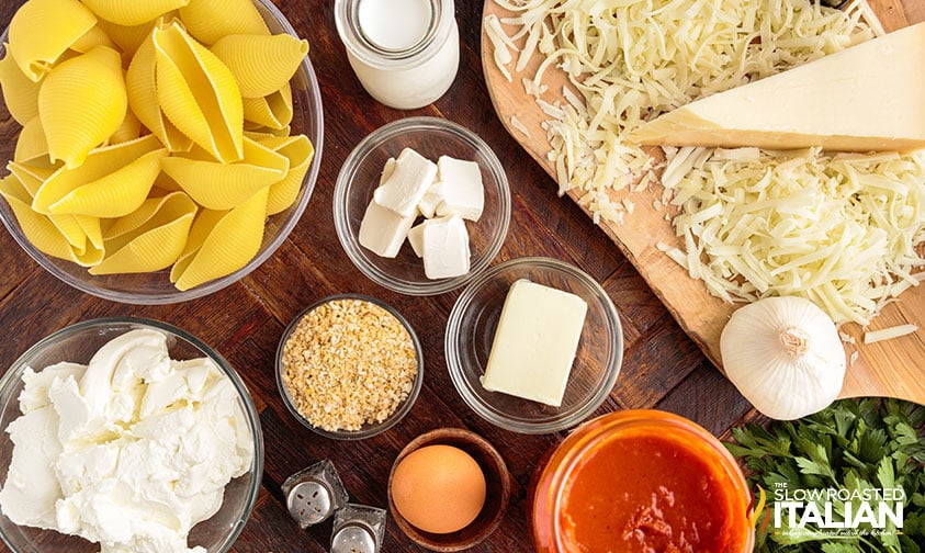 ingredients to make giant stuffed shells